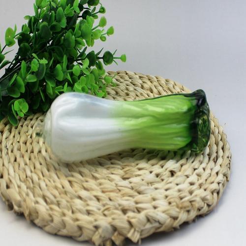 创意古玩仿真蔬菜模型工艺品摆件 仿琉璃玻璃制小白菜